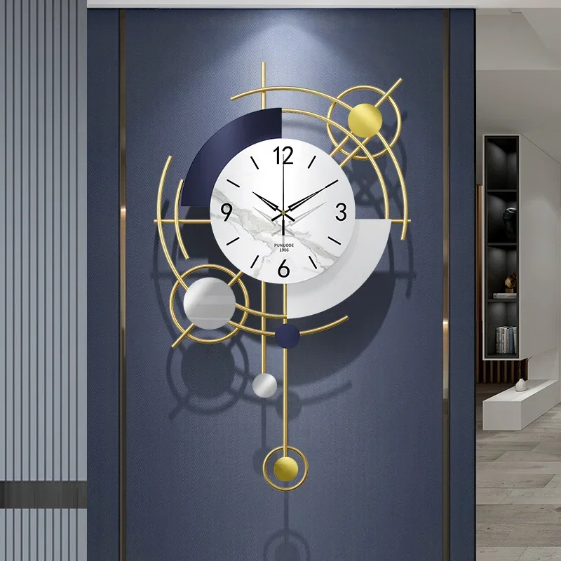 

Digital Large Wall Clock Modern Living Room Gold Black Metal Design Simple Wall Hanging Art Fashion Watches Clock Decoration