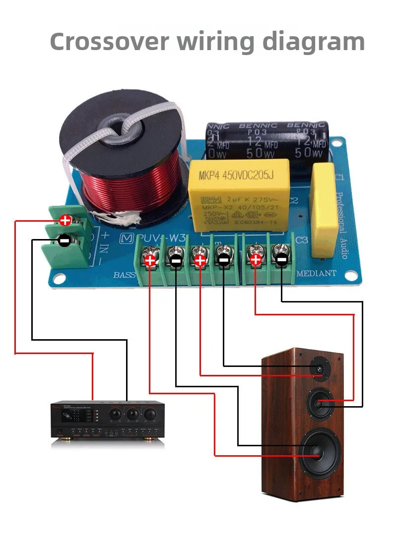 MW Audio 10 Stück 3-Wege-HiFi-Lautsprecher-Frequenzweiche, Frequenzteiler für Regal- und Square-Dance-Audio – Detail 18