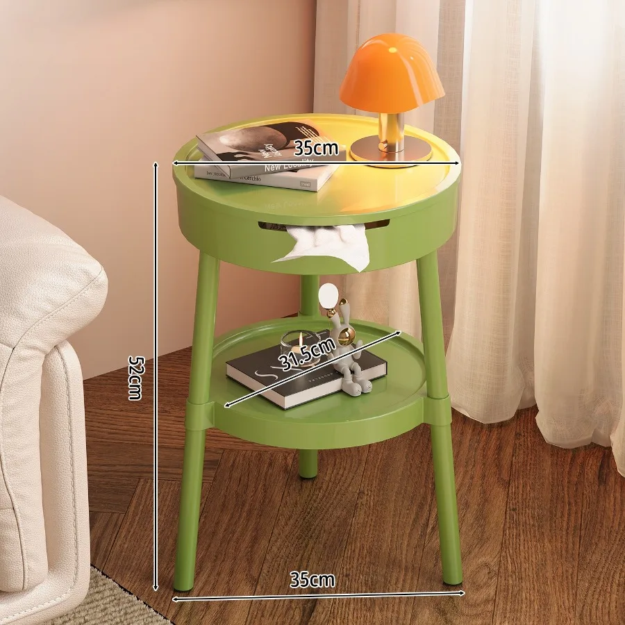 Sofa Side Coffee Shop Creative Cream Style Coffee Table Movable Living Room Bedside Table with Storage Tea Table Decoration