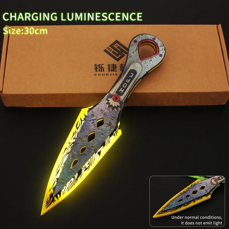 30cm Apex Legends Heirloom Wraith Kunai modello di arma luminosa Acrylica Charge Glow Cosplay Anime Figures Collection Toy for Boy