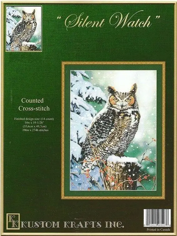 

Owl in Snow 46-60 DIY needle work Cross Stitch Set Counted Cross Stitch Kit 28ct 14ct 32ct Metallic aida