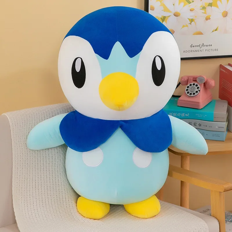 2024 Pokemon Piplup Plush Toys Cute Cartoon Stuffed Soft Toys Anime Penguin Plushie Big Doll Throw Pillow Kids Birthday Gift