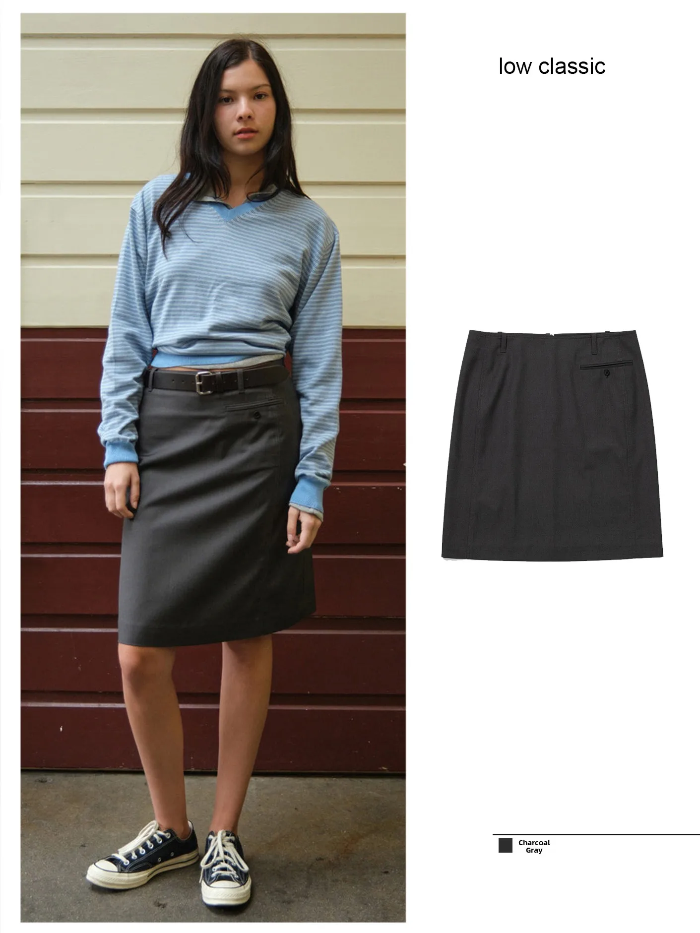 

Gray Suit Skirt for Women Commute High Waist Bum Covering Spring Summer New Style Professional Skirt City Commute Interview
