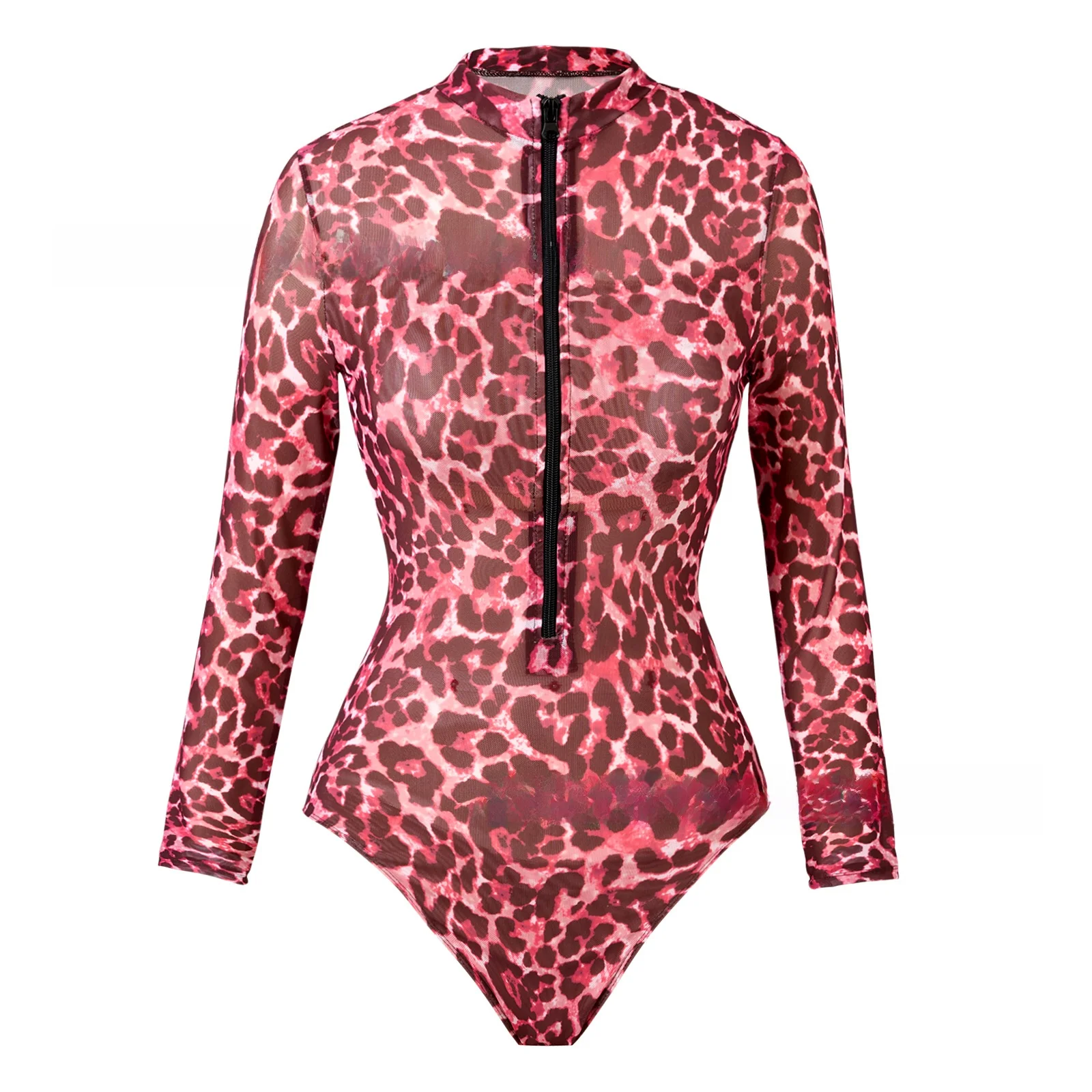 

Women's One-Piece Swimsuit Bikini Qui-Drng Sunscreen Bal Surfing Swimwear Long Sve Printed Polyester Fabric