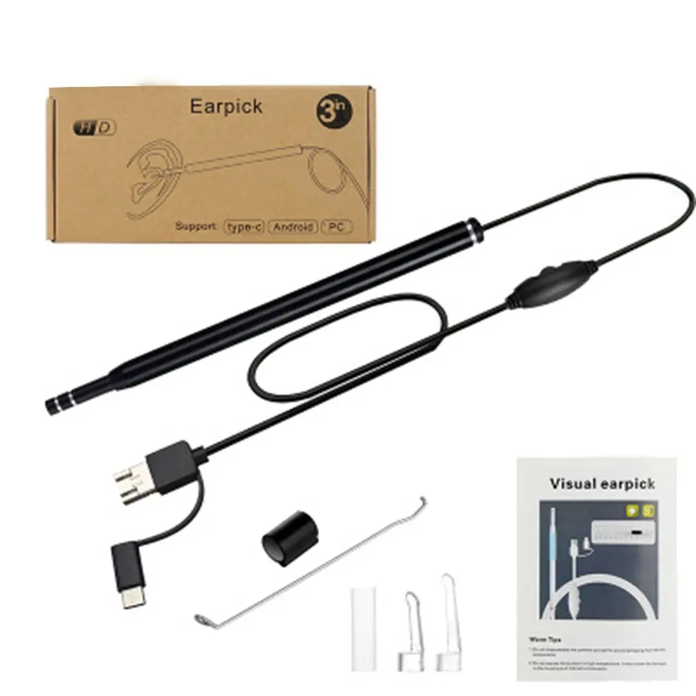 3.9Mm USB Ear Camera Otoscope HD Ear Scope Endoscope Visual Ear Endoscope With Earwax Compatible Ear Cleaner For Android