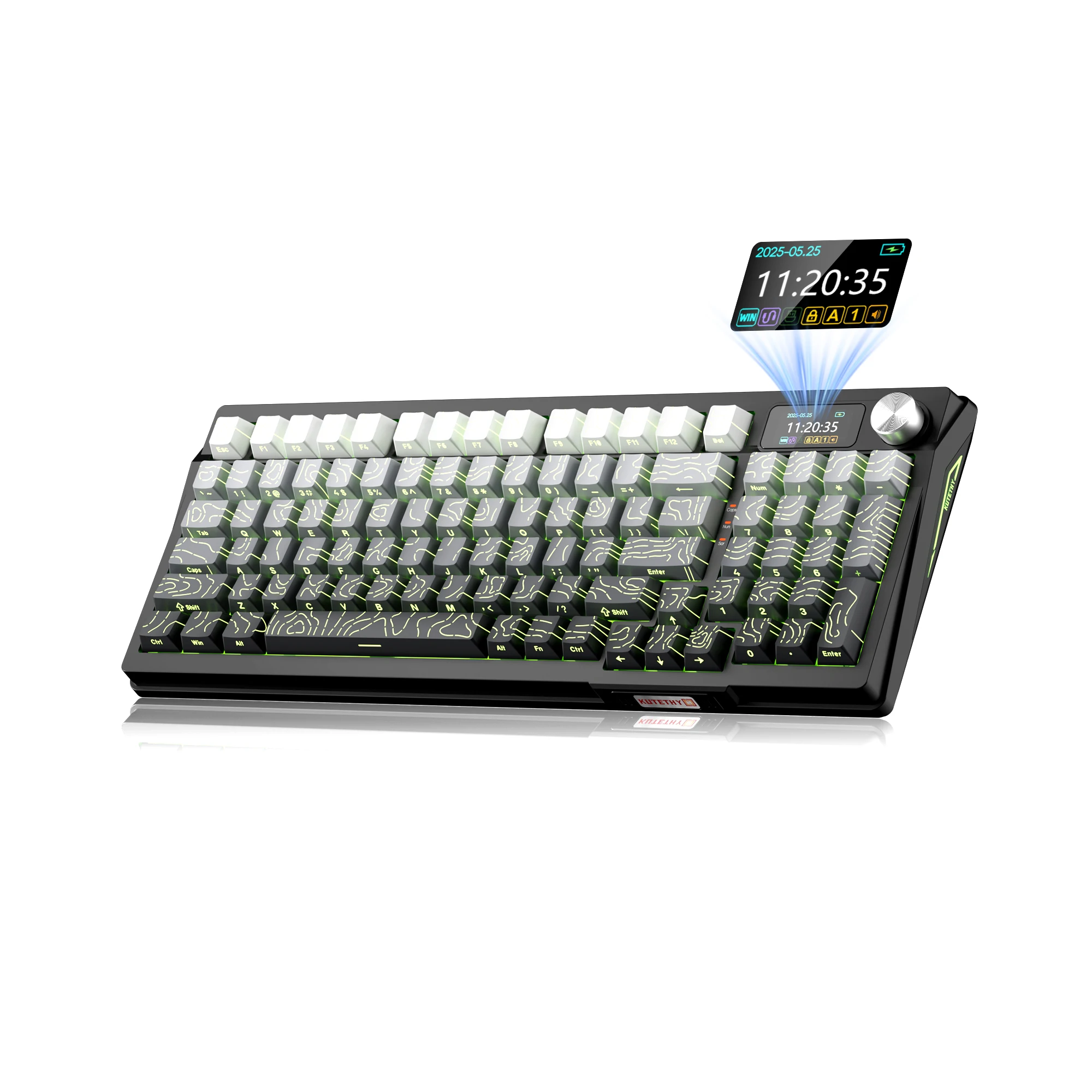 

Беспроводная механическая игровая клавиатура серии KY95, предварительно смазанные переключатели, прокладка 98%, пользовательские колпачки для клавиш из ПБТ с горячей заменой RGB с боковой печатью