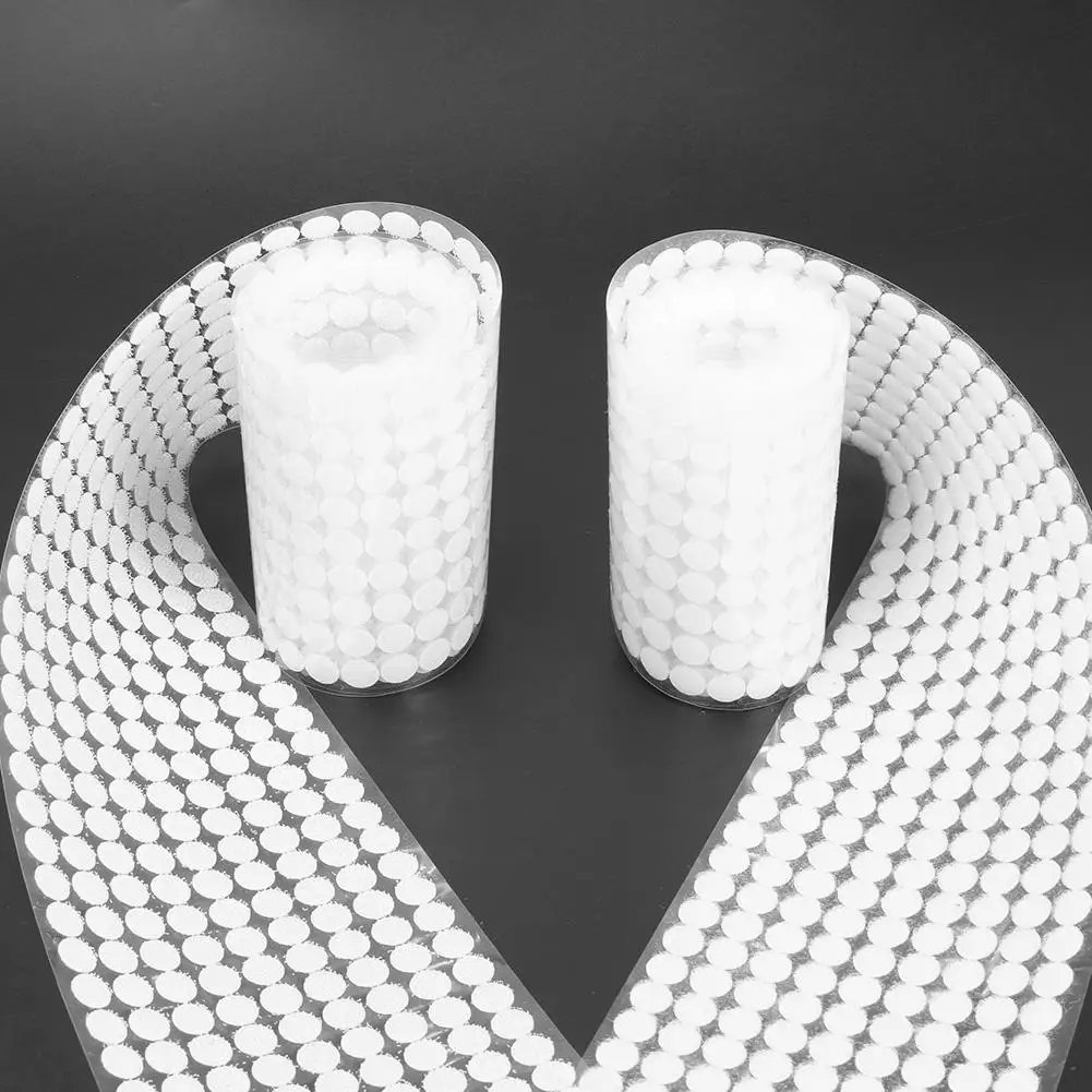 

5000 Pairs Double-sided Adhesive Fastener Tape Hooks Loops Disks White 10mm