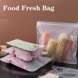 Reusable Silicone Food Storage Bag Stand Up Zip Shut Bag Leakproof Containers Fresh Bag Fruit Storage Bag Fresh Wrap Ziplock Bag