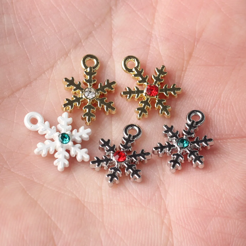 10pcs Christmas Fashion Charms Snowflake Pendant For Jewelry Making Handmade DIY Bracelet Earrings Necklace Ornament Accessories