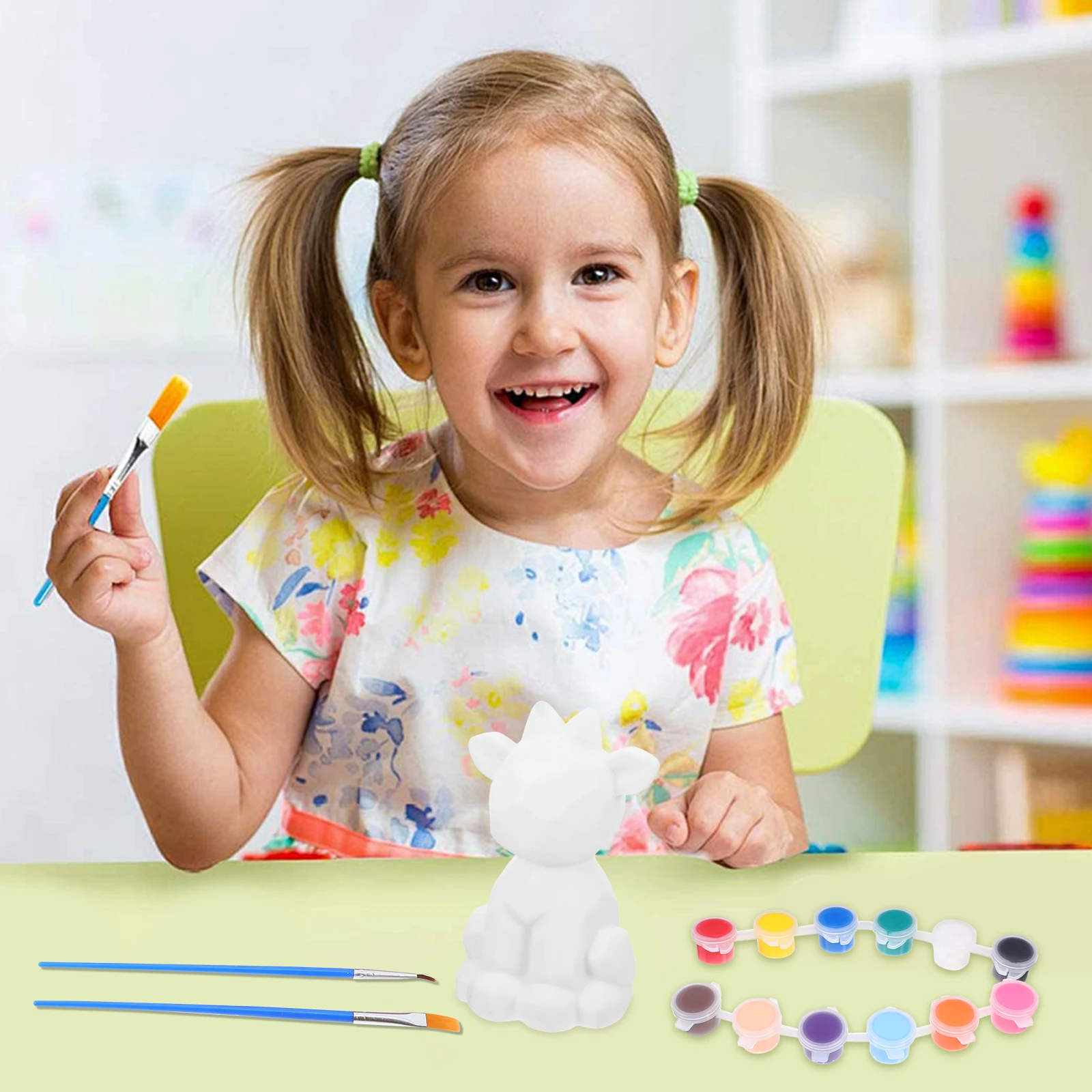 1 مجموعة 1 مجموعة Diy بها بنفسك خربش الغزلان ليلة ضوء هندسية طقم الطلاء غرفة نوم مكتب ديكور Led الجدول مصباح للبالغين الفن الحرفية هدية #4