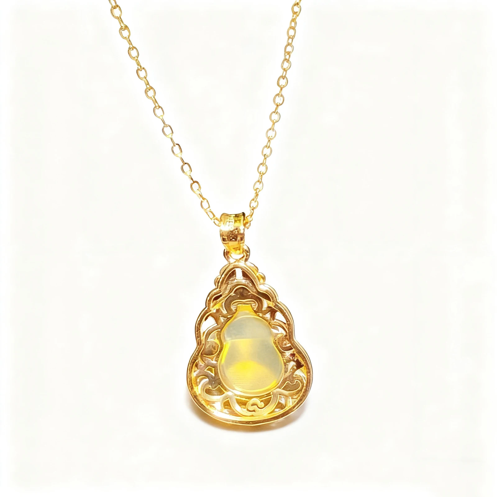 

Кулон из натурального доминиканского синего янтаря, стерлинговое серебро 925 пробы, выдолбленное ожерелье в форме калабаса для женщин, современное ретро