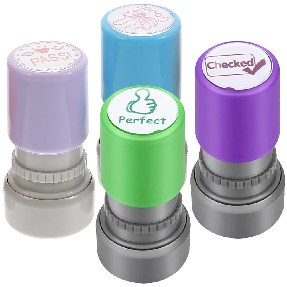 Ergonomic Stamper Stamper for Kids, Incentivar, Cartoon Chapter, Recompensa do professor, Educacional, Selo conveniente, 4 pcs