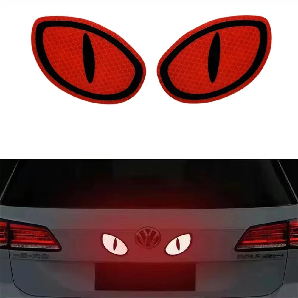 1Pair Car Reflector Sticker Night Driving Safety Decal Motorcycle Trailer Auto Cat Eye Reflective Safety Warning Tape Decoration
