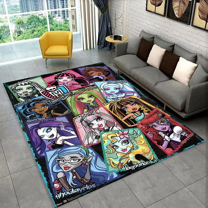 Cartoon Monster High Draculaura Vampire Non-Slip Area Rug for Living Room,Bedroom,Playroom,Soft Carpet Floor Mat Home Decor Rug view 2