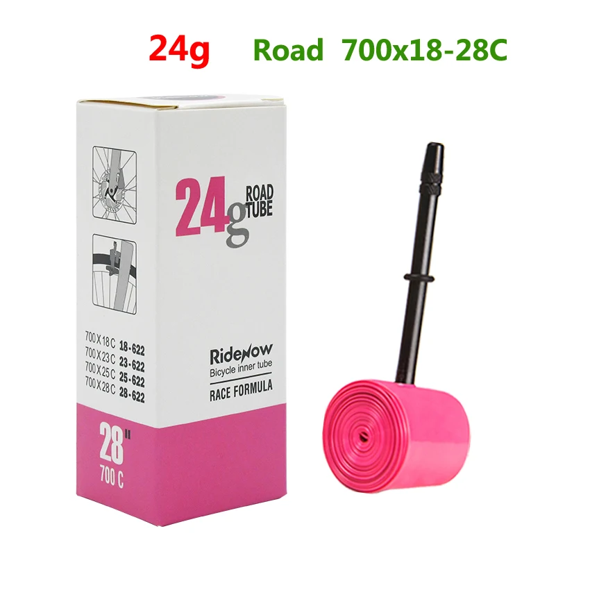 RideNow-TPU Road Bike Inner Tube, MTB Bicycle Camera, 700x 18C 23C 25C 28C 32C 35 37 40 47C Tire 45/655/85, 29x1.5 1.75 1.9 Pneu