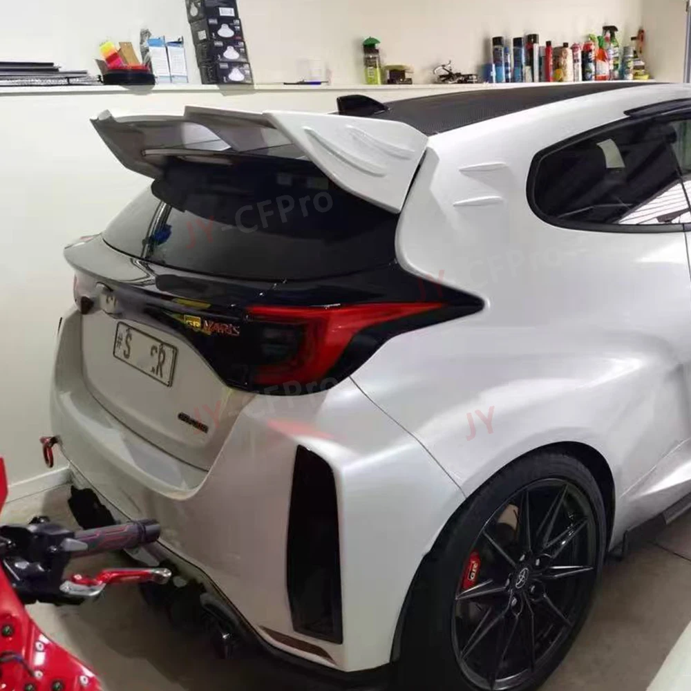 سبويلر خلفي عالي الجودة من ألياف الكربون الحقيقية FRP سبويلر خلفي للسقف جناح خلفي T نمط ملحقات السيارة لسيارة Toyota GR Yaris 2021up #5