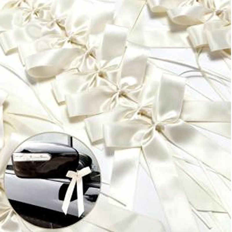 Bowknots Ribbon Delicate Wedding Pew End Decoration Bow Knots Ribbon Bows Party Cars Chairs Decoration Bowknots 50Pcs