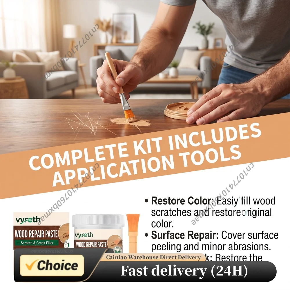 Wood Surface Repair Wax White Beeswax Scratch Repair Cream for Tables Chairs Doors Floor Quick Dry