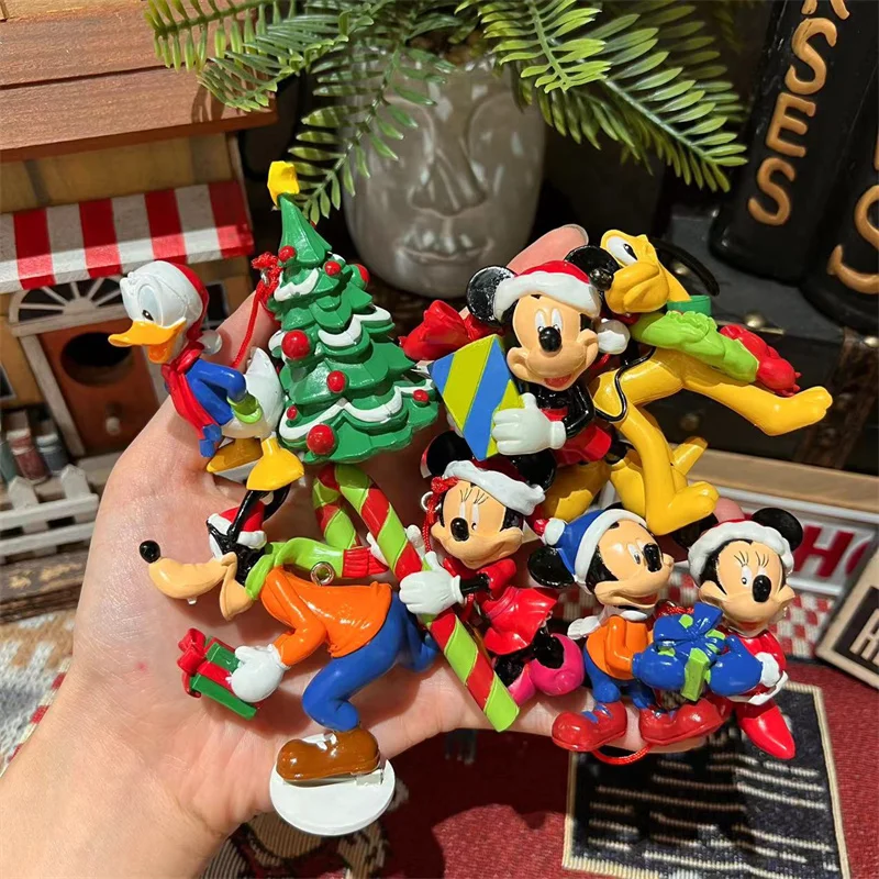 Disney Mickey Minnie Donald Duck Goofy Pluto Christmas Collection Decorative Cute Pendants And Ornaments Anime Model Toy Gifts