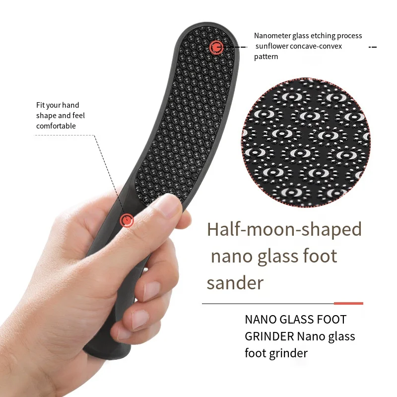 Profesjonalny pilnik do stóp z nanoszkła, do usuwania martwego naskórka i odcisków na piętach, szorówka do stóp, szlifierka, domowe narzędzie do pielęgnacji stóp do pedicure.