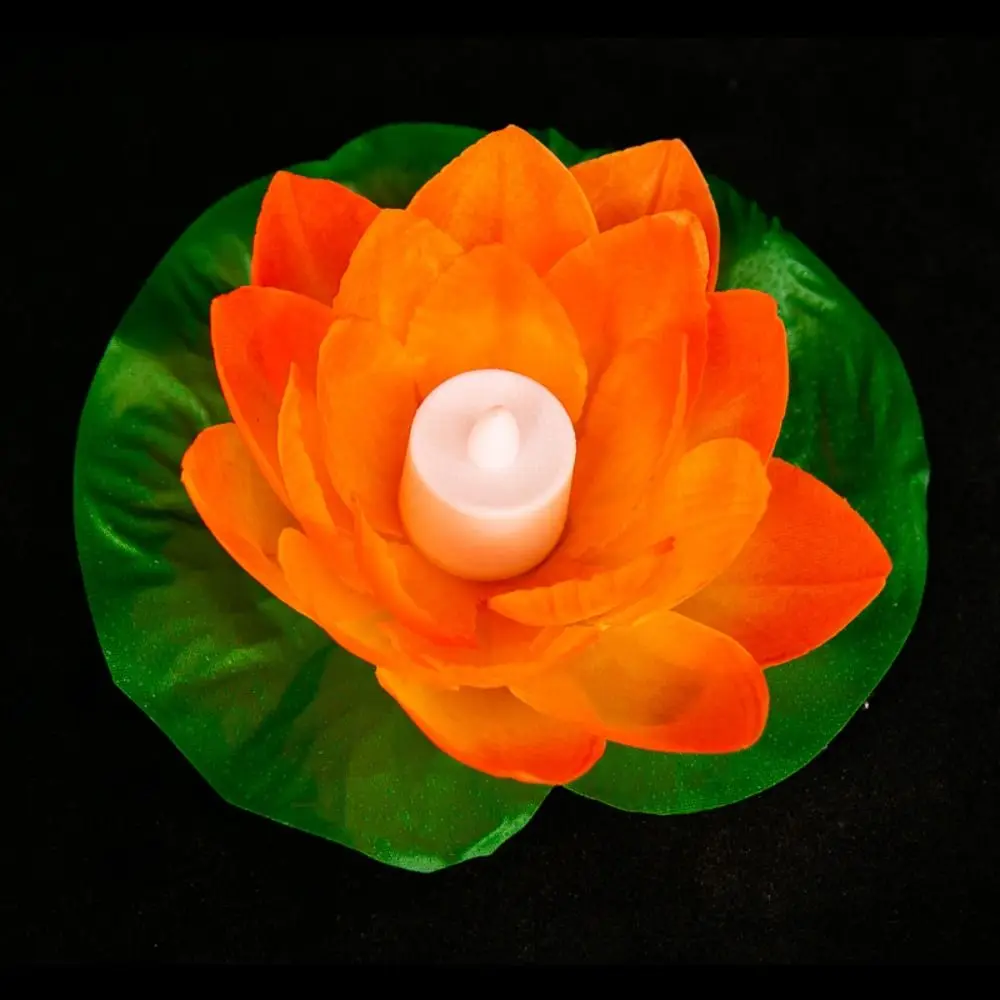 Floating Induction Floating Water Lotus Lamp LED Electronic Candle Lotus Artificial Lotus Lamp 19cm Waterproof Lotus Night Light