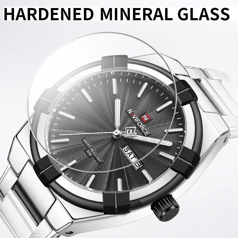 Oryginalna marka Naviforce New Fashion Design Sportowe zegarki mฤskie Wodoodporny zegarek kwarcowy ze stali nierdzewnej Mechanizm Seiko