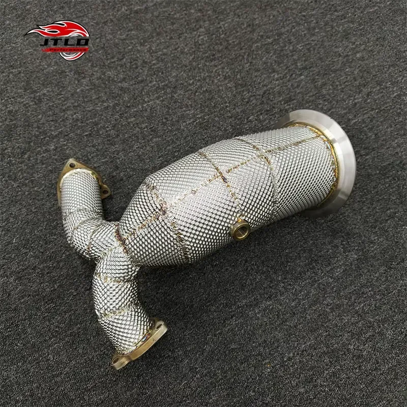High Performance Exhaust Downpipe With Heat Shield for S4 S5 B9 3.0T TFSI 2017+ Durable Precision Exhaust Front