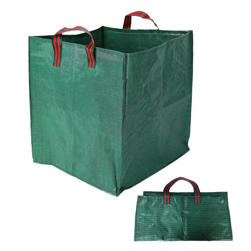 Reusable Yard Waste Bags 125/270L Trash Debris Containers with Handle Harvest Straw Bags Leaf Collector Yard Trash Bags Leaf