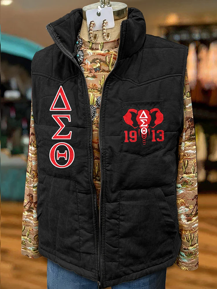 Delta Sigma Theta Sorority Print Vest