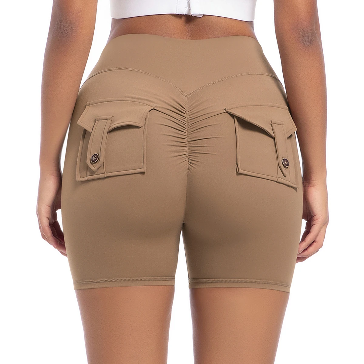 Yoga Shorts for Women Pocket Scrunched Butt Gym Leggings High Waist Push Up Tights Sexy Booty Sports Shorts Fitness