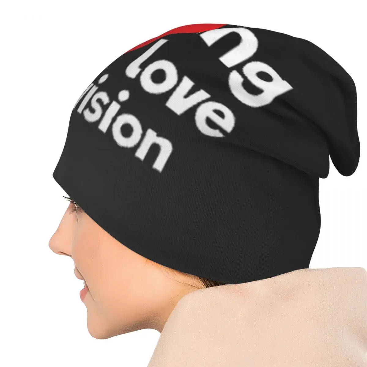 أنا أحب يوروفيجن - قبعات Skullies Beanies بنمط قوس قزح دافئة للخريف والشتاء في الهواء الطلق قبعة محبوكة قبعات بونيه للبالغين من الجنسين