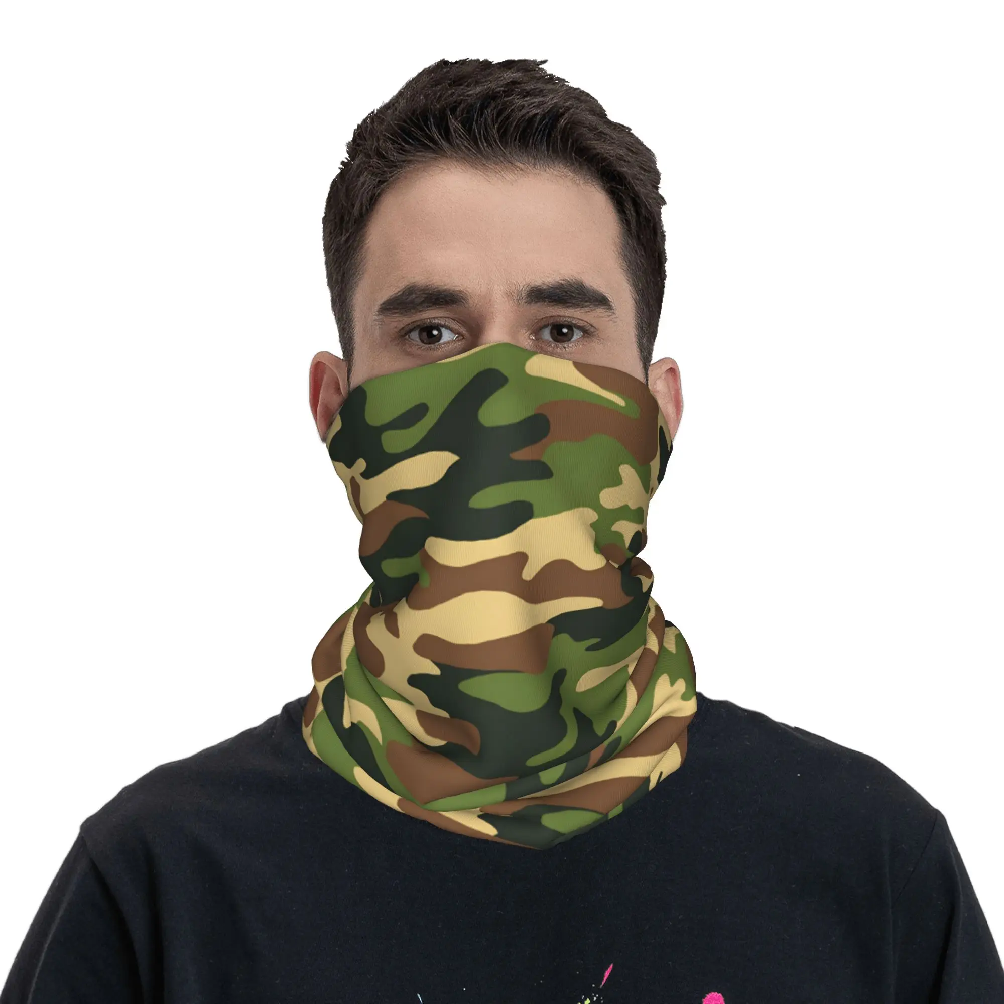 

Traditional Camouflage Neck Gaiter Men Women Windproof Winter Bandana Scarf for Cycling