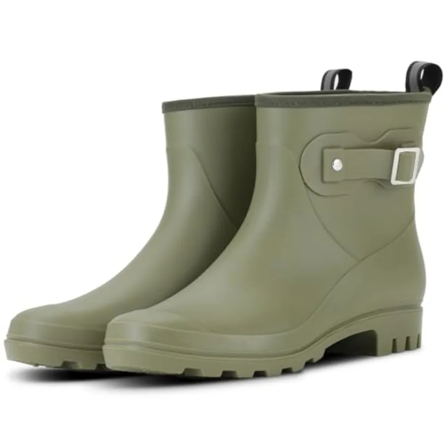

Women's Short Rain Boots Waterproof, Chelsea Ankle Rain Shoes Rubber Garden Boot for Ladies