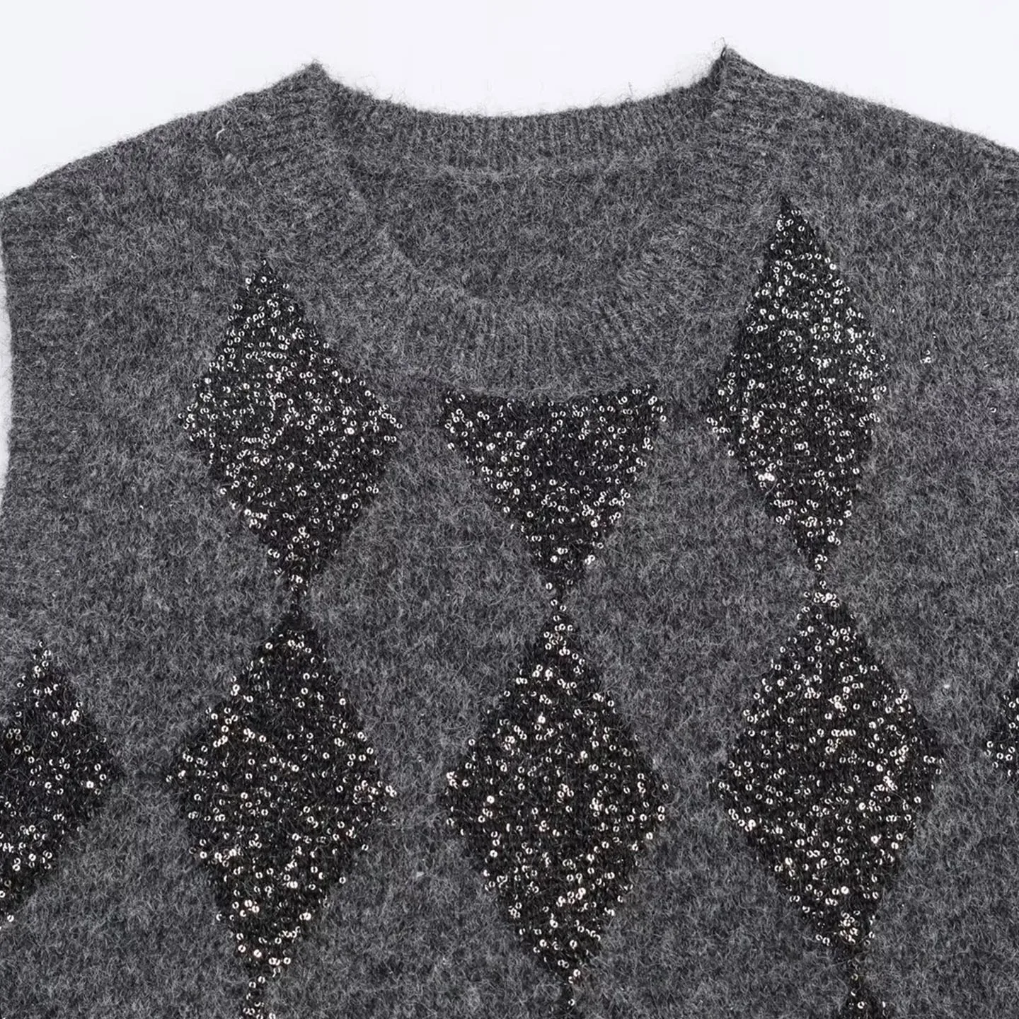 سترة نسائية محبوكة جديدة لخريف 2025، مناسبة للعمل، بنمط ماسي لامع، متعددة الاستخدامات وعصرية وذات طابع شخصي #5