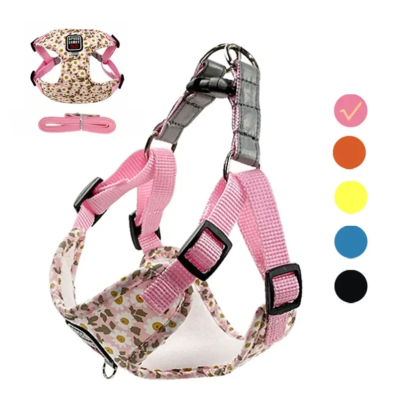 No Pull Dog Harness guinzaglio Set per cani di piccola taglia imbracatura riflettente gilet guinzaglio da passeggio per cani di piccola taglia