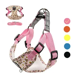 No Pull Harness Leash Set para cães pequenos e médios, Reflective Harness Vest, Walking Leash para cães pequenos, Chihuahua Pug