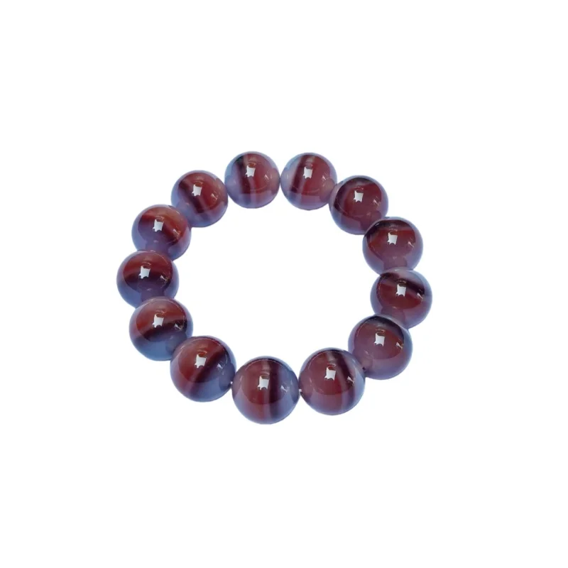 17mm Round With High-quality Cinnabar Material Bead Natural Thread Shaped Pharmacist Agate Dzi Beads Bracelet Free Shipping