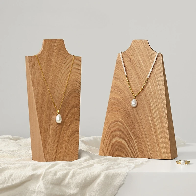 

Necklace Display Rack Solid Wood Necklace Model Neck Portrait Shelf Window Jewelry Display Props