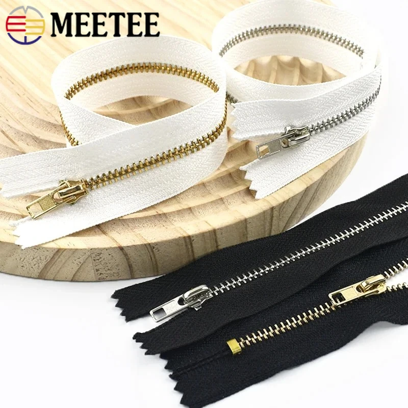 

5/10Pcs Meetee 8-30cm Close End 8# Metal Zipper Auto Lock Zip Sewing Jeans Pants Bag Pocket Replacement Zippers DIY Accessories