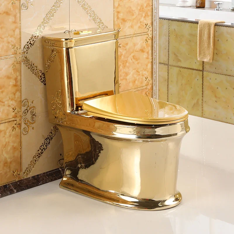 

Personalized local tyrant gold flush toilet creative color toilet deodorant ceramic silent toilet siphon super swirl type