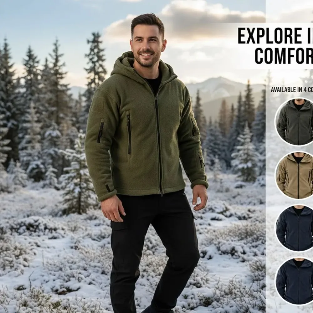 

Новая мужская флисовая куртка для осени и зимы: теплая, ветрозащитная, водоотталкивающая, с капюшоном, для активного отдыха и походов