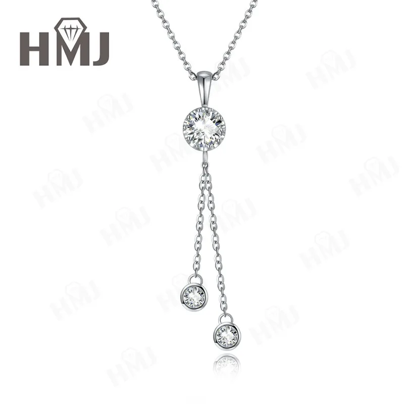 

Tassel Pendant Moissanite Necklace 925 Sterling Silver Chain Anniversary Gift Birthday Party Bridal Jewelry Premium Jewelry Gift