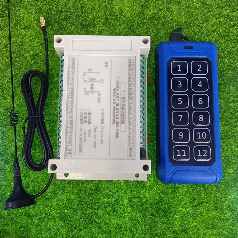 433M Industrial  DC 12V 24V 36V 48V 12CH  RF Wireless Remote Control Overhead travelling crane System Receiver Digital key RE