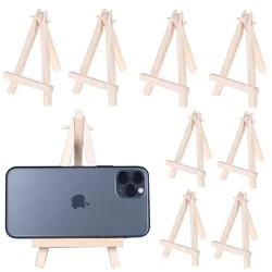 Mini Wooden Tripod Table Wood Easel Frame Triangle Phone Holder Office Meeting Number Name Card Stand Display Home Crafts Decor