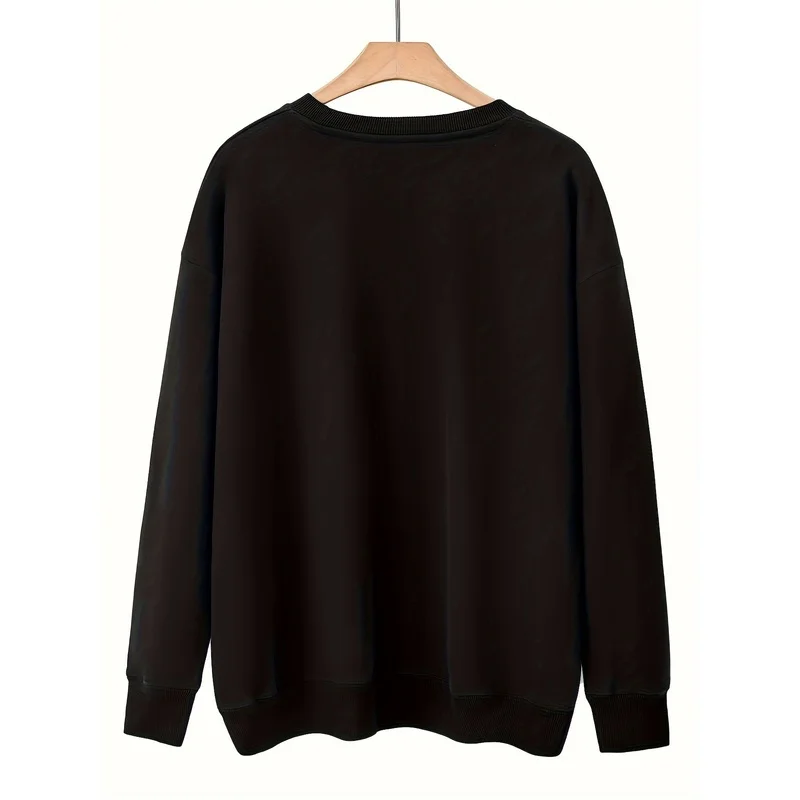 Picture 3: Letter Print Sweatshirt, Casual Round Neck Top for Autumn And Winter, Women'S  Clothing