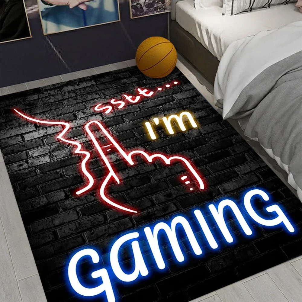 Cartoon Gamer Game Controller Carpet for Man's Cave Geme Room Bedroom Decor  Living Room Nonslip Parlour Sofa Large Area Rug