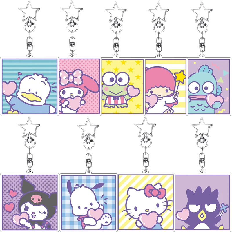 

Аниме Hangyodon Hello Kitty Kuromi Pochacco Love Girly Heart акриловый брелок для ключей сумка креативные аксессуары подвеска-подвеска подарки игрушки