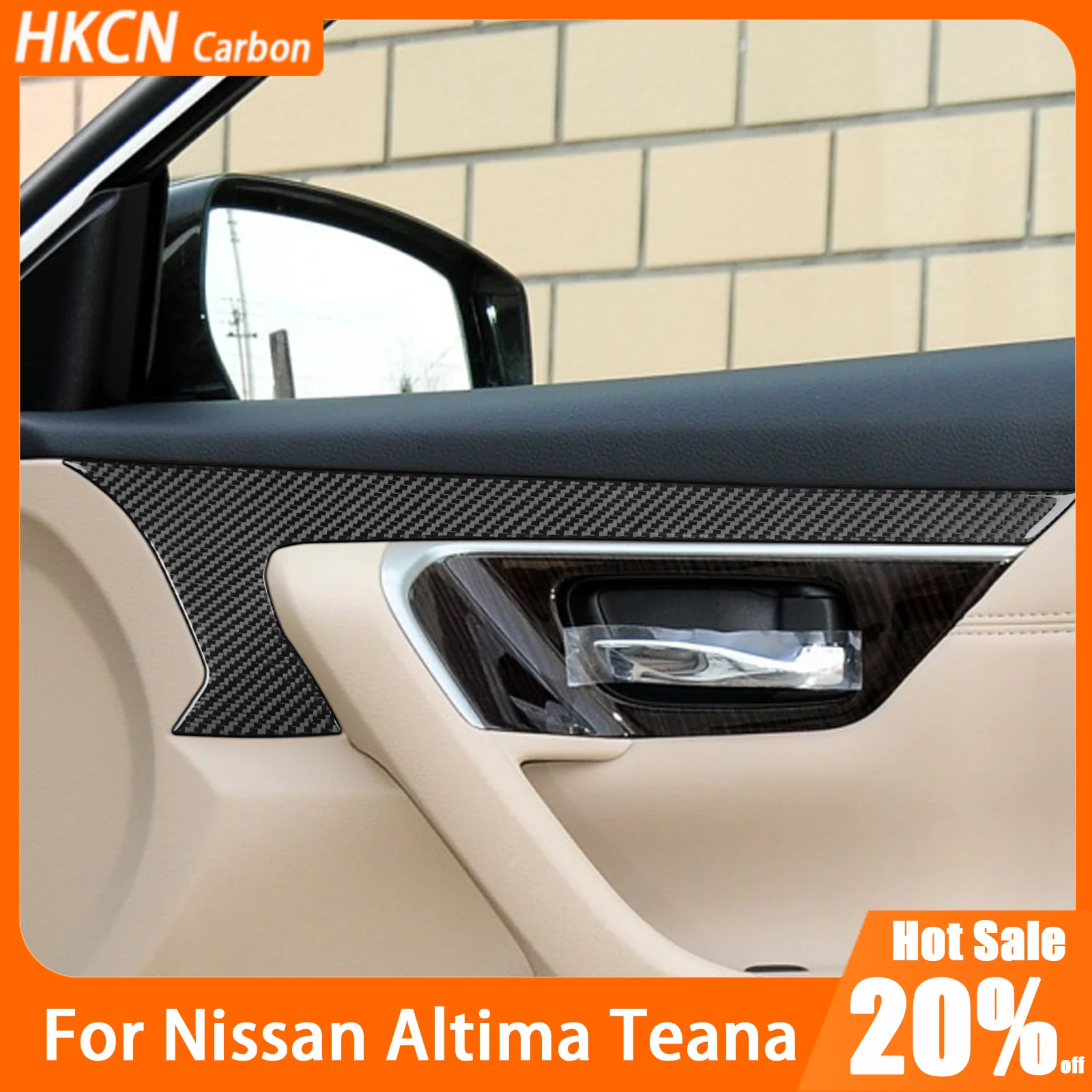 

Carbon Fiber Front Door Handle Puller Frame Car Accessories Interior Cover Trim Sticker Modification For Nissan Altima 2013—2018