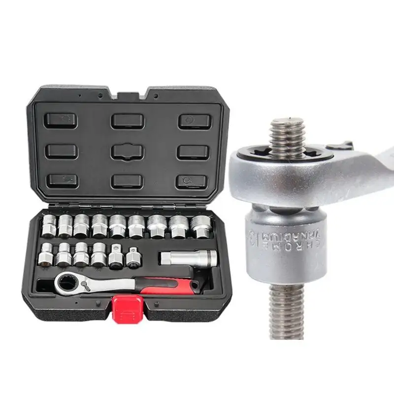 

17 Piece Steel Fastener Tool Set With Two Way System For Securing On Threaded shafts D2RD