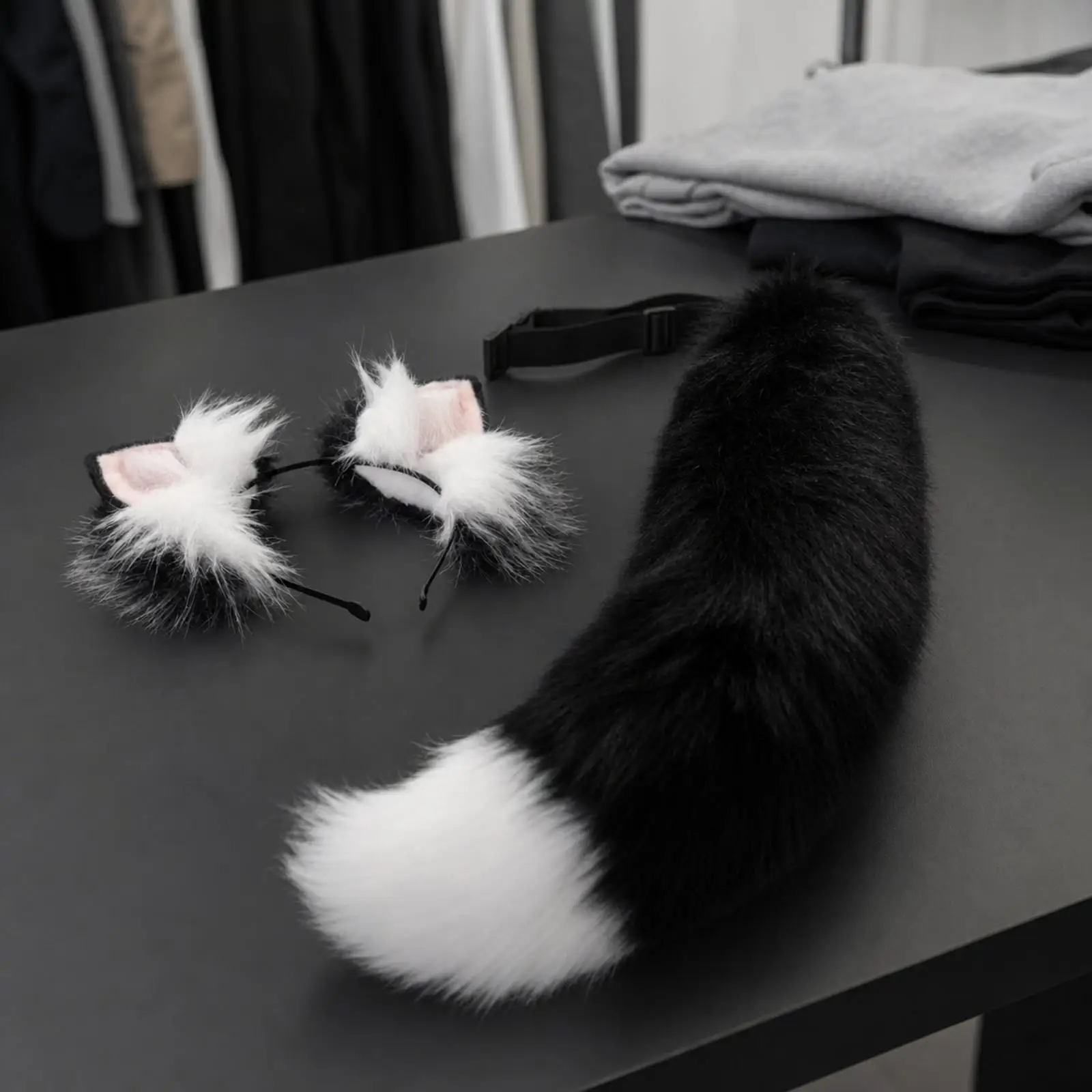 soft-vulpine-ear-headband-with-tail-furry-voluminous-vulpine-tail-and-ears-set-for-halloween